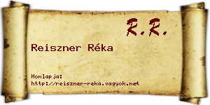 Reiszner Réka névjegykártya